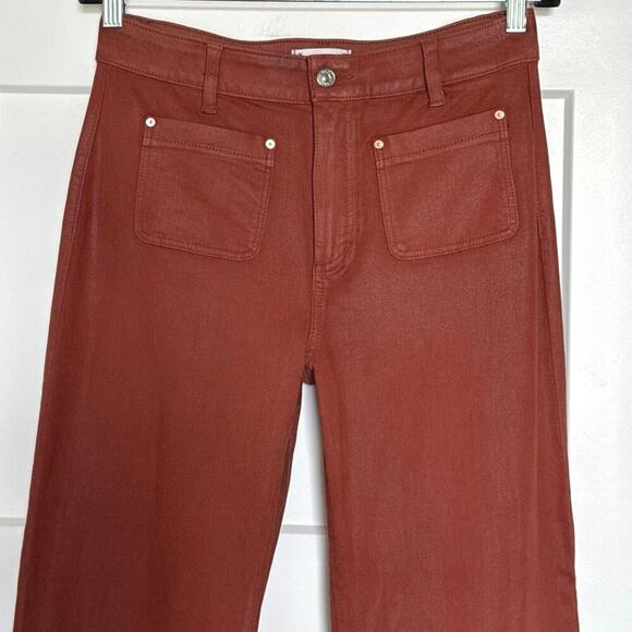 PAIGE Women's Leenah Ankle Patch Pockets Clay Sunset Luxe Coating Size 29 - Picture 6 of 16